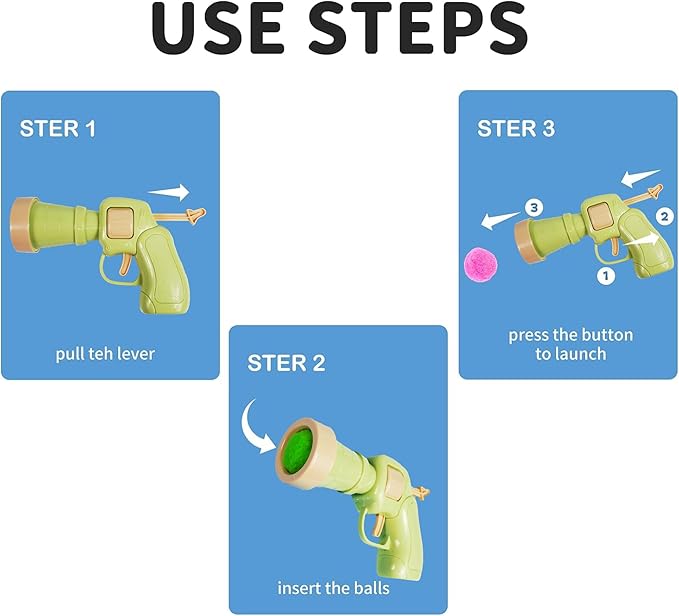 MOMOONNON Cat Toys Interactive Cats Pom Pom Balls Launcher Feather Toy Replacement Teaser Toys for Indoor Cat Kitten Toys Supplies (Style 01)