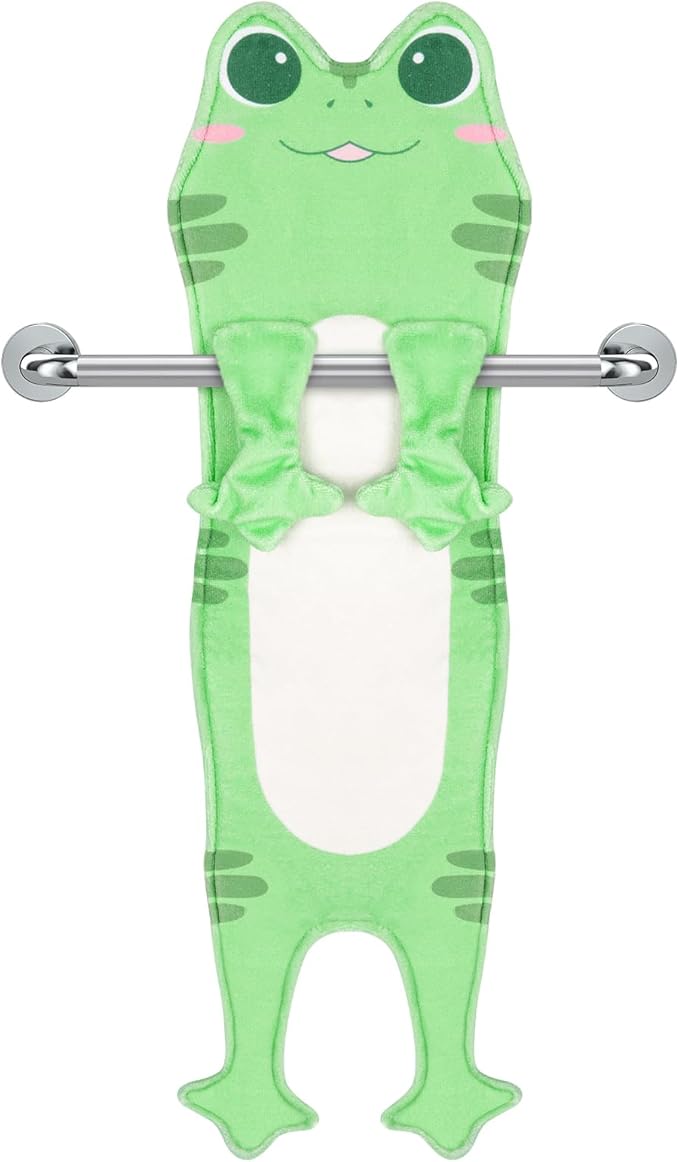 Funny Frog Hand Towels for Kitchen Bathroom - Cute Hand Towels Frog Decor Kitchen Towels, Soft Hanging Hand Towels for Bathroom Decor, Birthday Frog Gifts for Women Mom