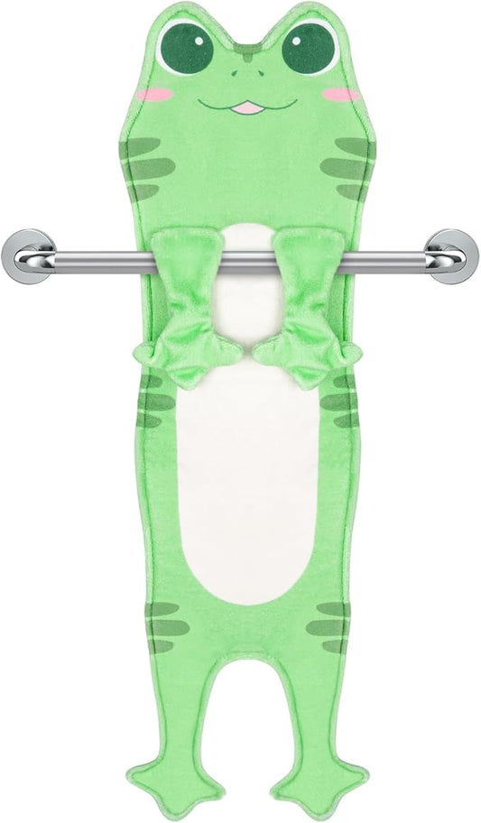 Funny Frog Hand Towels for Kitchen Bathroom - Cute Hand Towels Frog Decor Kitchen Towels, Soft Hanging Hand Towels for Bathroom Decor, Birthday Frog Gifts for Women Mom
