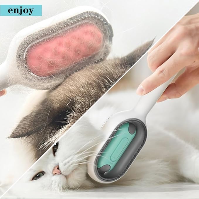BESTLA Upgraded Pet Hair Removal Cat Hair Brush with Water Sticky Comb with Water Tank New 4 in 1 Cat Grooming Brush (Towels Not Included)