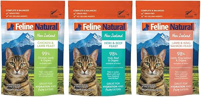 Feline Natural - Grain-Free Pouch Cat Food - Variety Pack