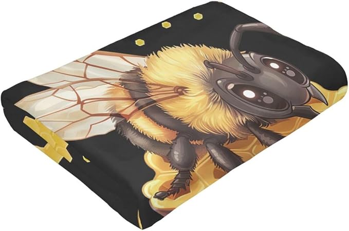 Bees Throw Blanket - Just A Girl Who Loves Bees Decor Stuff Merch Cozy Print Flannel Fleece Soft Plush Fuzzy Warm Lightweight Bedding Gifts for Women Men Kids 50"X40"
