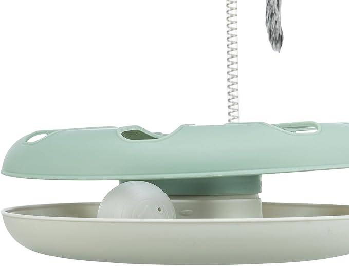 TRIXIE Crazy Circle with Plush Cat Toy on Spring, Interactive Cat Toy, Cat and Mouse Toy, Exercise Toy (Green), All Ages