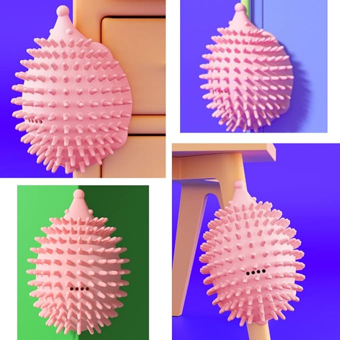 Cat and Dog Grooming Brush Wall Mount, Yellow (4.5in x 3.3in x 2.9in, 1 Count, Self Cleaning, Corner-fitting, Promotes Grooming and Entertainment)