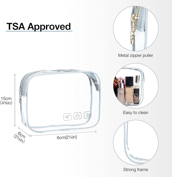 BAGSMART Toiletry Bag Hanging Travel Makeup Organizer with TSA Approved Transparent Cosmetic Bag Makeup Bag for Full Sized Toiletries, Large-Light Blue