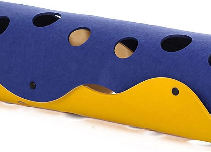 Cat Tunnels, Foldable Pet Tunnel Tube Bed with Holes Cats Toys Random Combinations Cats Play Mat for Interactive Exercise Peekaboo Cat Cave(Blue+Yellow)