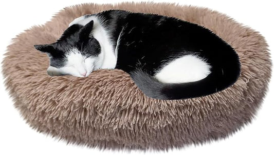 Whiskers & Friends Cat Bed, Cat Beds for Indoor Cats Washable, Small Dog Bed Calming Pet Bed, Cat Beds & Furniture, Large Cat Bed, Kitty Kitten Bed
