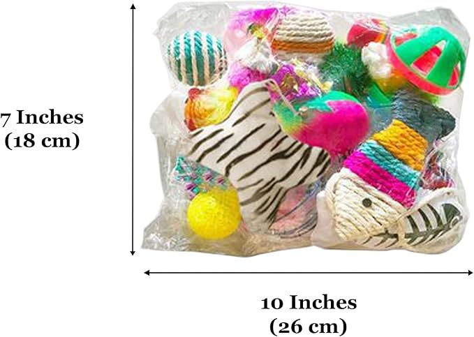 CoCoo Ferret & Cat Toy Variety Pack, Activity Set of Mylar Balls, Chew Toys, Catnip Pouches, Play Mice & Bells, Great for Persians, Maine Coons, Calicos & Tabby Cats, 20 Pcs