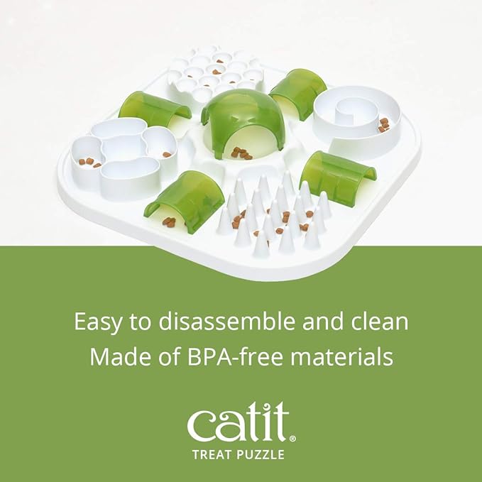 Catit Play Cat Treat Puzzle, Interactive Cat Toy, 43010, White