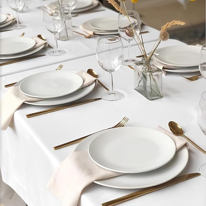 4 Piece Ceramic Appetizer Plates, 5.6 Inch Small Dessert Plates Set, White Round Plates for Bread, Butter, Snack, Lightweight Dinnerware Saucer Sets - Ivory, Oven, Microwave & Dishwasher Safe