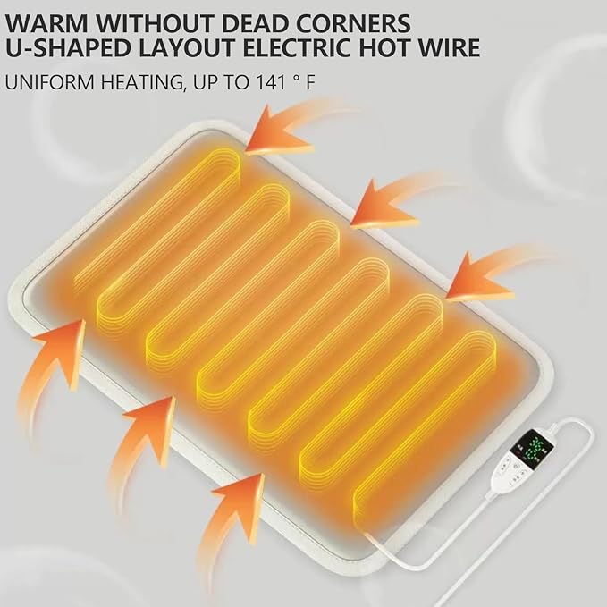 Large Dog Cat Heating Pad 34" x 21" Waterproof Pet Heated Dog Bed with Intelligent Constant Temperature Switch Add Chewy Resistant Steel Wire Rope,Dog Heating pad