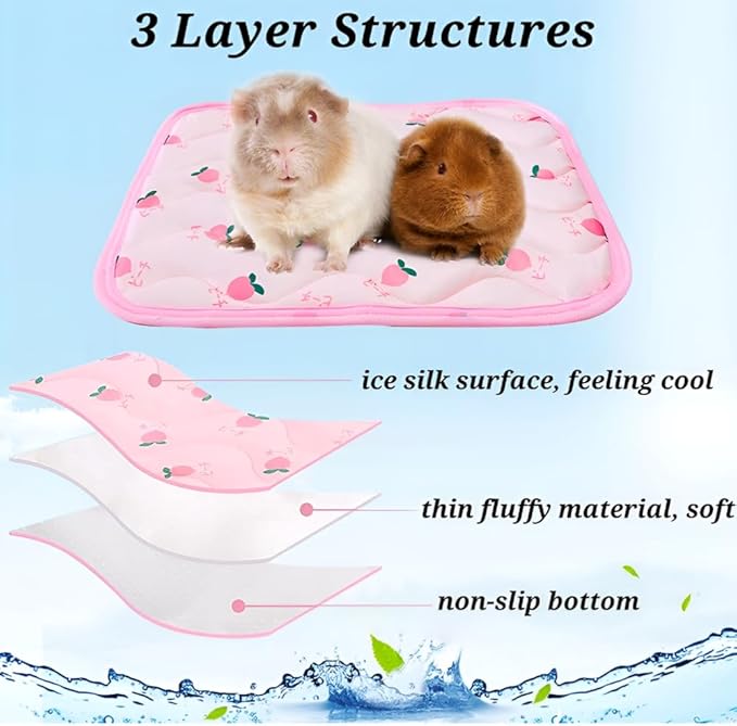 Pet Cooling Mat Cooling Fiber - Washable Non-Toxic Pet Indoor Outdoor Bed, Foldable Pee Pads for Dogs Settle Mat Cooling Dog Blanket Cat Cooling Pad (Blue, Small)