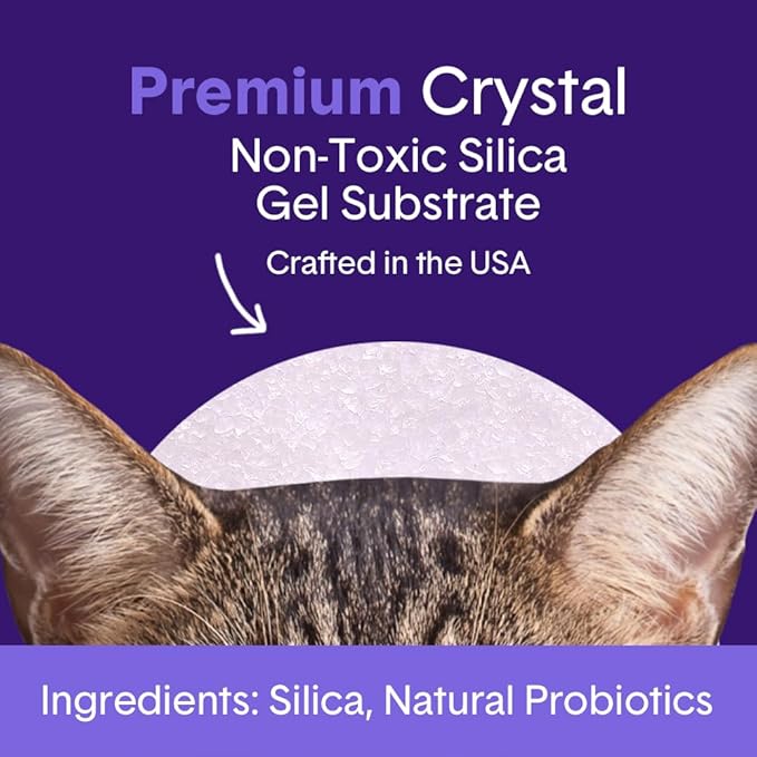 Boxie® Pro™ Probiotic 40 Day Odor Control Non-Clumping Cat Litter, 18lb Boxiecat Crystal Kitty Litter (3 Pack of 6lb Bags)