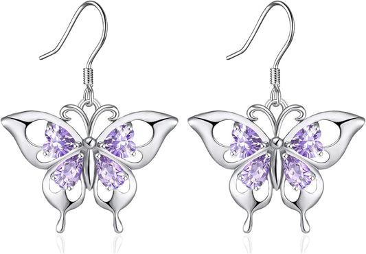 Black Cat/Bat/Spider/Pumpkin/Wolf/Bunny/Sun and Moon/Turtle/Raven 925 Sterling Silver Leverback Dangle Earrings Moon Gothic Christmas Earrings Jewelry Gift for Women