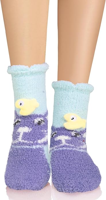 Benefeet Sox Cute Fuzzy Socks for Women Girls Fluffy Warm Cozy Novelty Slipper Socks Funny Animal Plush Sleeping Socks