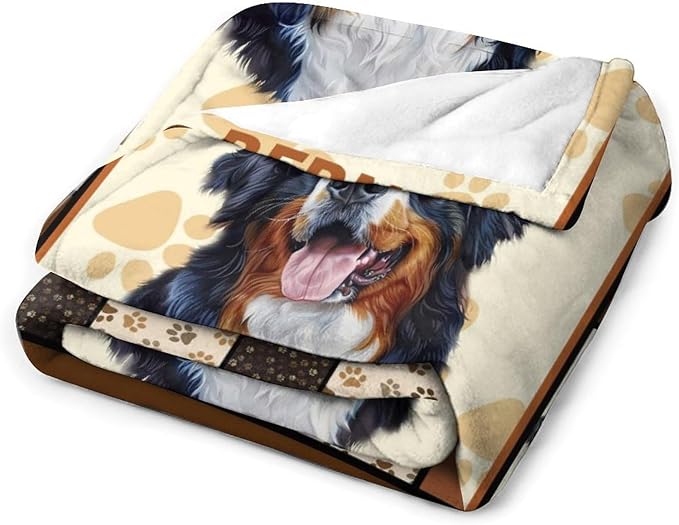 Bernese Mountain Dog Print Blanket Best Dog Pet Animal Throw Blankets for Couch Sofa Stuff Decor Gifts Lightweight Soft Cozy Fleece Plush Warm Flannel Bedding for Lover Man Woman Teen Adults 60"x80"