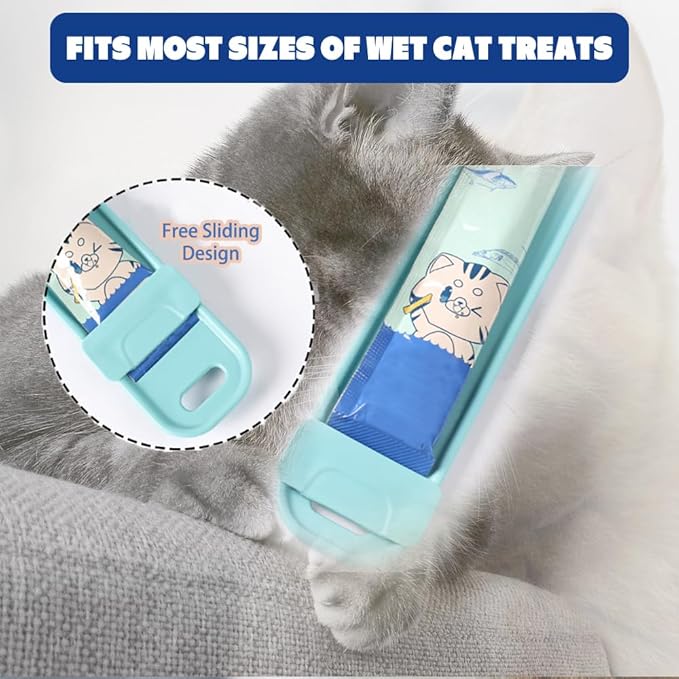 Cat Wet Treats Dispense Spoon, Cat spoons for wet food, Treat Squeeze Spoon, Cat Feeding spoon, Wet Cat Food Storage pet Food Spoon(03-Blue)…