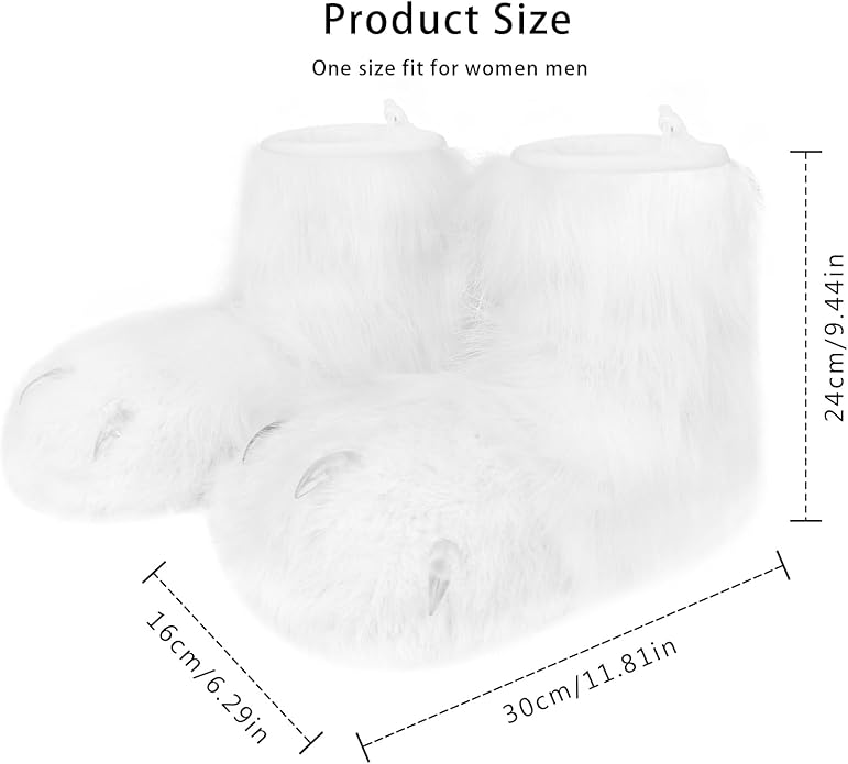 Animal Fuzzy Slippers Bear Cat Wolf Dog Fox Fursuit Feet Paw Claw Shoes Furry Boots Costume Accessories for Adult Kids