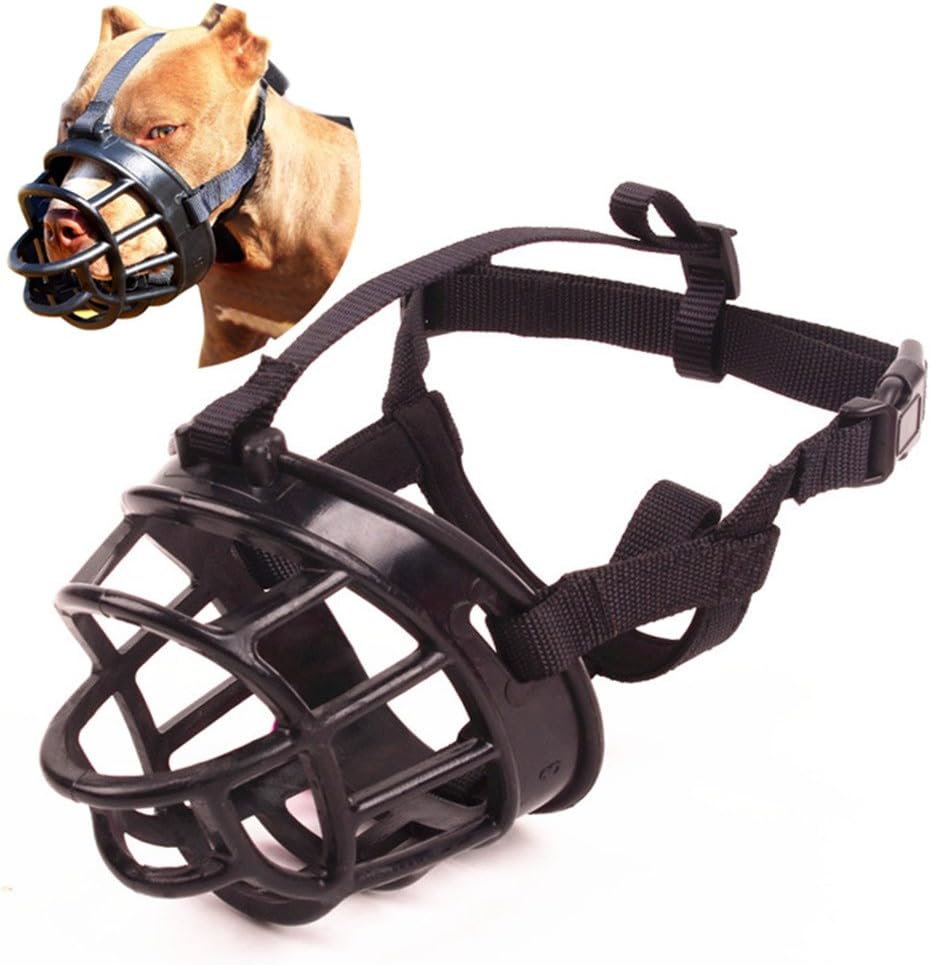 Basket Dog Muzzles-Soft Adjustable Breathable Mask Anti Biting Chewing Barking Training Dog Muzzle for Small Medium Large Dogs (Black, 6: Snout 15-17")