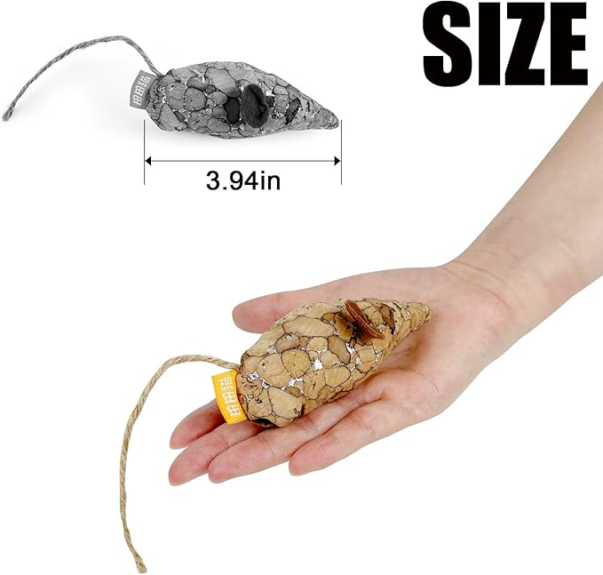 Cat Mouse Toy with Catnip Matatabi Silvervine,Cat Chew Toy,Interactive Catch Play Mouse Toy for Indoor Cats,Kittens.