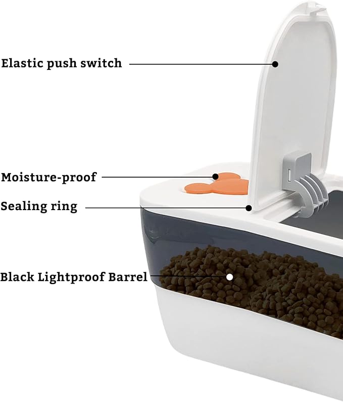 BNOSDM Airtight Cat Food Storage Container for Pet Dog Foods Storage Bins with Scooper Translucent Plastic Pets Dogs Cats Birds Dry Feed Dispenser, Kitchen Rice Cereal Flour 8 lb