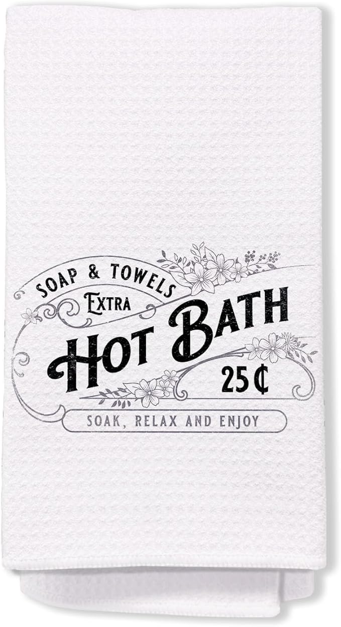 Funny Bathroom Hand Towels, Soap & Towels Extra Hot Bath Funny Decorative Hand Towels for Farmhouse Bathroom Spa Gym Decor Housewarming Gifts 16x24 Inch