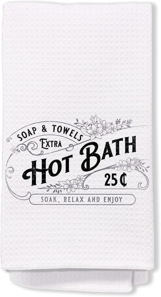 Funny Bathroom Hand Towels, Soap & Towels Extra Hot Bath Funny Decorative Hand Towels for Farmhouse Bathroom Spa Gym Decor Housewarming Gifts 16x24 Inch