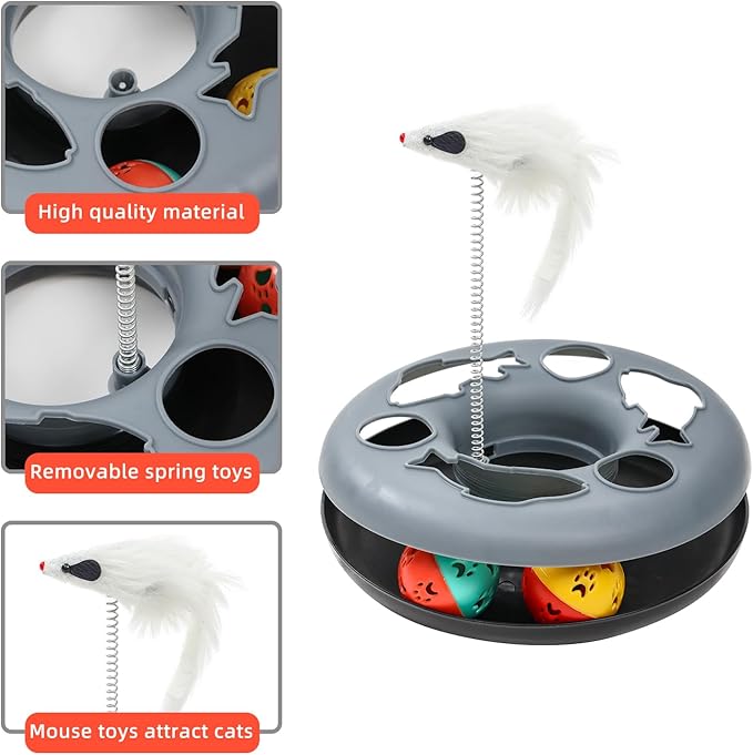 Cat Tunnel, Indoor Cat Toy, Roller Track Cat Toy, Collapsible S-Shaped Play Tube, 10.5 Inch Diameter Maze Cat House for Cats, Puppies, Rabbits, Ferrets, Cat Toy Set