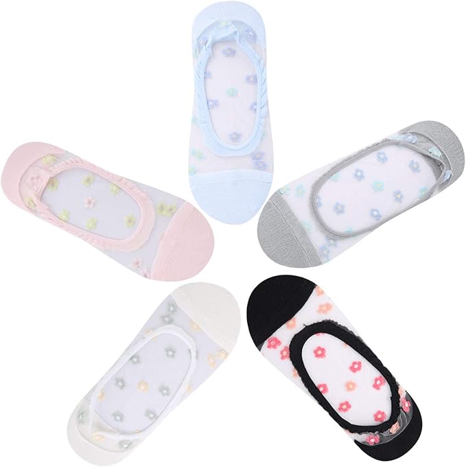 Benefeet Sox Sheer No Show Socks Women Girls Cute Thin Mesh Low Cut Liner Socks for Loafers Boat Shoes