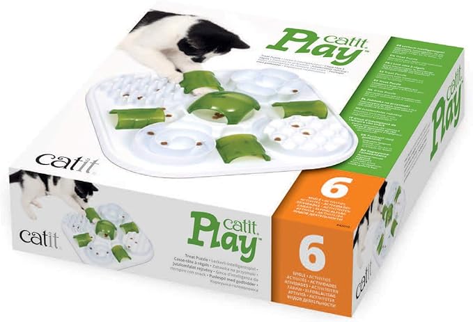 Catit Play Cat Treat Puzzle, Interactive Cat Toy, 43010, White