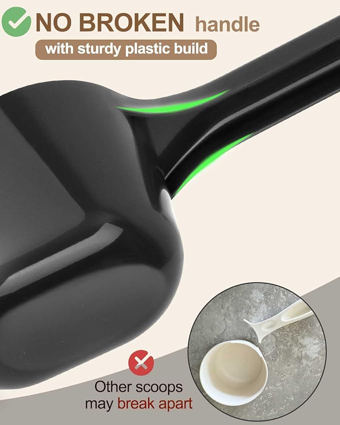 2 Pack Dog Food Scoop, 1 Cup Pet Food Scoop With Measuring Lines (Black and Blue)