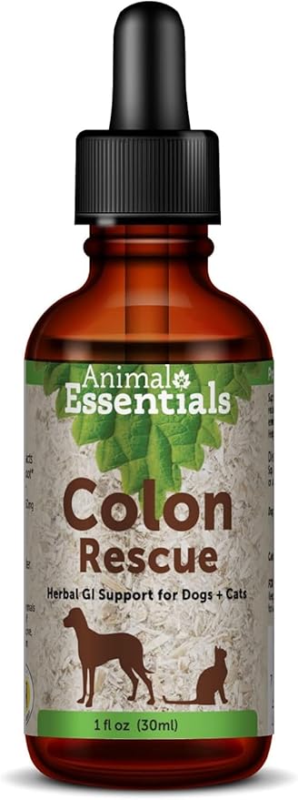 Animal Essentials Colon Rescue for Dogs & Cats - Constipation Relief, Stool Softener with Slippery Elm, Marshmallow Root, Licorice Root - 1 Fl Oz