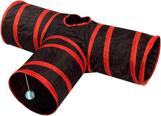 iHOO Cat Tunnels Crinkle Play Toys Collapsible Tube with Ball Maze Cat House Pet Interactive for Cat Puppy Kitten Rabbit Type6
