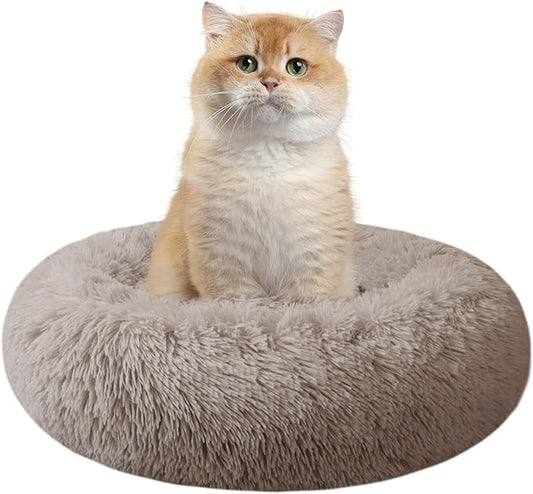 Nisrada Cat Beds for Indoor Cats,15.7 Inch Small Cats Beds, Washable-Round Pet Bed for Puppy and Kitten with Slip-Resistant Bottom