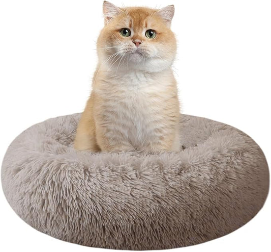Nisrada Cat Beds for Indoor Cats,15.7 Inch Small Cats Beds, Washable-Round Pet Bed for Puppy and Kitten with Slip-Resistant Bottom