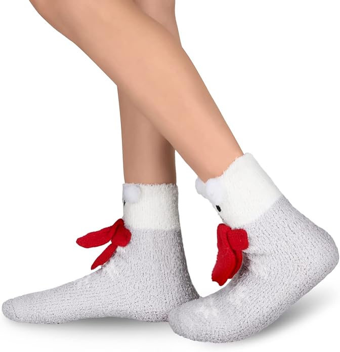 Benefeet Sox Cute Fuzzy Socks for Women Girls Fluffy Warm Cozy Novelty Slipper Socks Funny Animal Plush Sleeping Socks