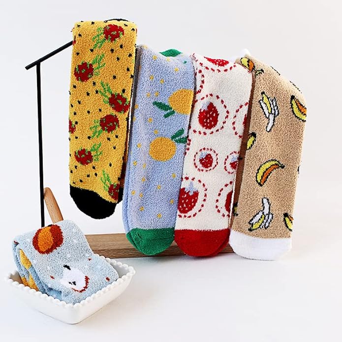 Benefeet Sox Cute Animal Fuzzy Socks for Women Girls Funny 3D Animal Cozy Socks Fluffy Slipper Socks Plush Comfy Soft Socks