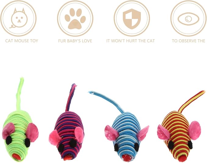 Totority Mice Cat Toy Rubber Band Mouse Toys for Cats Funny Pet Shop Mouse Toy Pet Elastic Rope Mouse Cat Teaser Playing Prop Realistic Mouse