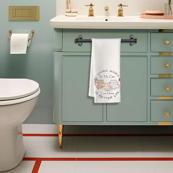 Cat Dish Towels,Cat Towels,Cat Mom Gifts,Cat Hand Towel,Cat Kitchen Towels,Cat Kitchen Accessories,Cat Lady Gifts, Gifts for Cat Lovers for Women,Crazy Cat Lady Gifts,Decorative Kitchen Towels