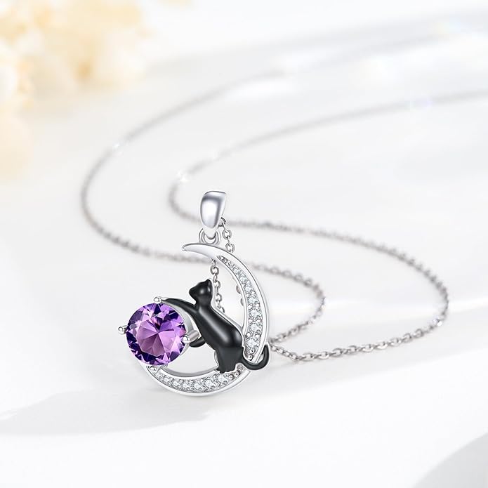 Animal Necklace 925 Sterling Silver Cat/Dog/Fox/Axolotl/Highland Cow Pendant Necklace Cute Animal Jewelry Graduation Gifts for Women