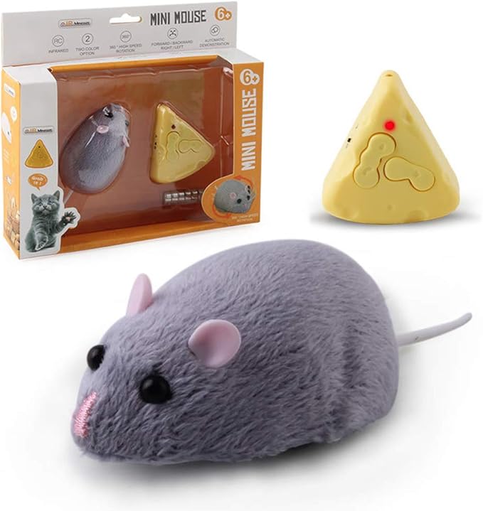 Dan&Dre Mouse Plush Toy Remote Control Mouse Toy Cat Toys Realistic Comfortable Plush Rat Toy Fake Rat Mouse Toy