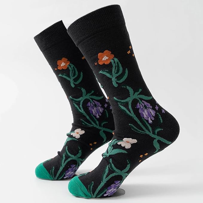 5 Pairs Cute Animal Crew Socks Fun Casual Cotton Calf Socks for Women