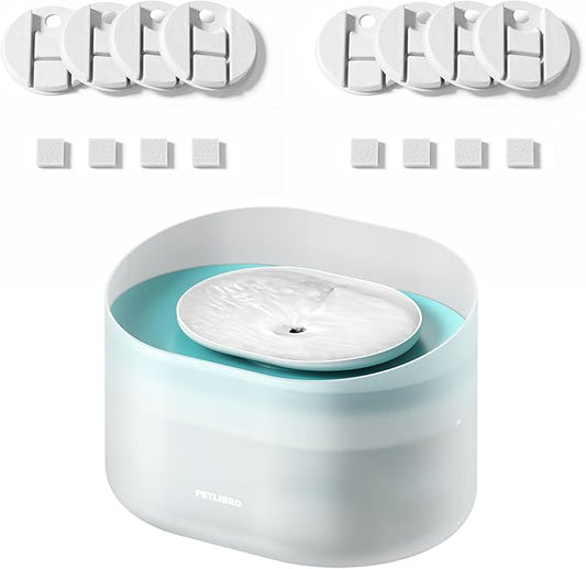 Bundle of PETLIBRO Dog Water Fountain, 2.1Gal/270oz Capsule Dog Fountain for Medium to Large Dogs, Anti-Splash, Ultra-Quiet + PETLIBRO Replacement Filters 8 Count Pack