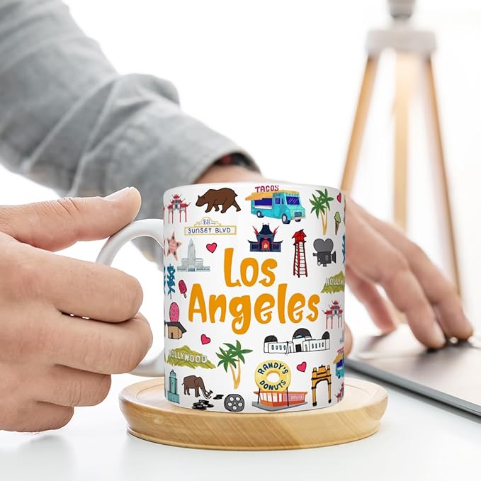 America Los Angeles Mug Unique Design Home Kitchen Decorative Travel Holiday Souvenir Gift Los Angeles Lovers History 11 Oz Coffee Mug Cup