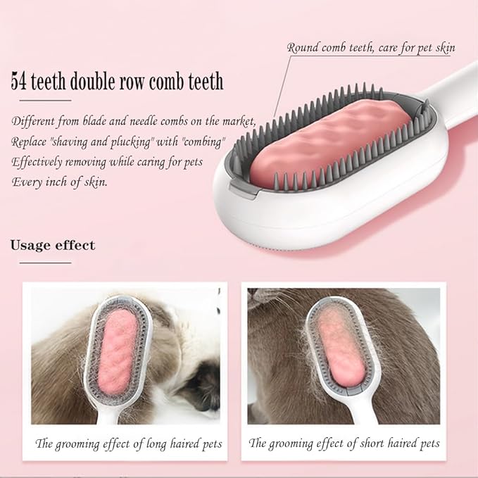 BESTLA Upgraded Pet Hair Removal Cat Hair Brush with Water Sticky Comb with Water Tank New 4 in 1 Cat Grooming Brush (Towels Not Included)