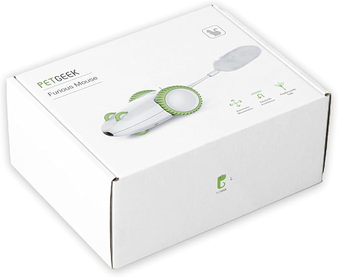 PETGEEK Automatic Cat Mouse Toys Interactive Cat Toys for Indoor Cats, Smart Sensing Moving Squeaky Mouse Cat Toys, USB Rechargeable Best Gift for Birthday, Thanksgiving, Christmas, New Year