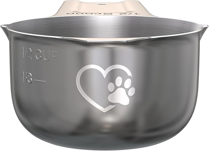 Color Up Dog and Cat Food 1/2 Scoop Premium Pet Food Measuring Cup - Stainless Steel (1/2 Scoop (1/2 Cup))