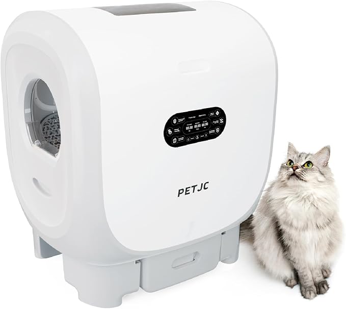 101L Automatic Cat Litter Box Self Cleaning Large Dual Exit Robot Litter Box with Automatic Cleaning for Large Cats, Odor Control, Low Noise, Scoop-Free 10 Days, No App, Pet Activity Structure