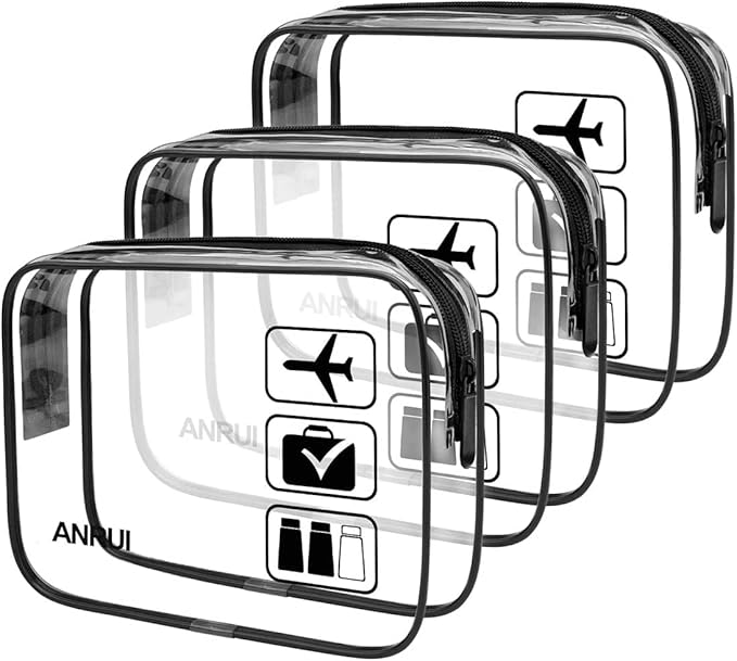 ANRUI Makeup Bags Clear Cosmetic Bag for Women Small Makeup Pouch for Girls/Kids Travel Toiletries Organizer Bags Waterproof Travel Liquids Storage Bags