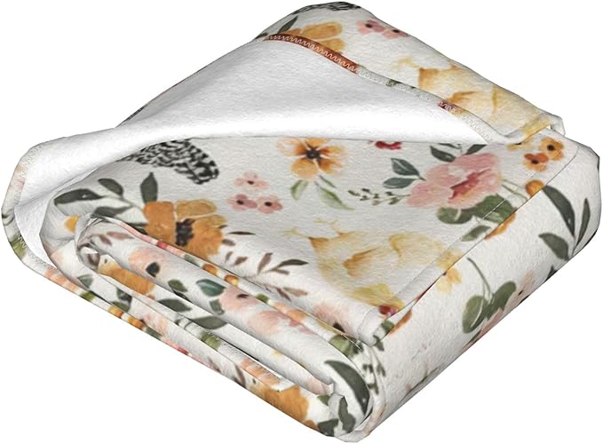 Chicken Floral Blanket Rooster Hen Printed Decor Throw Blanket Warm Soft Plush Lightweight Fleece Flannel Winter Blanket Farm Gifts for Girls Women Farmer Lover Boys Baby Kids Couch Bedding 60"X80"